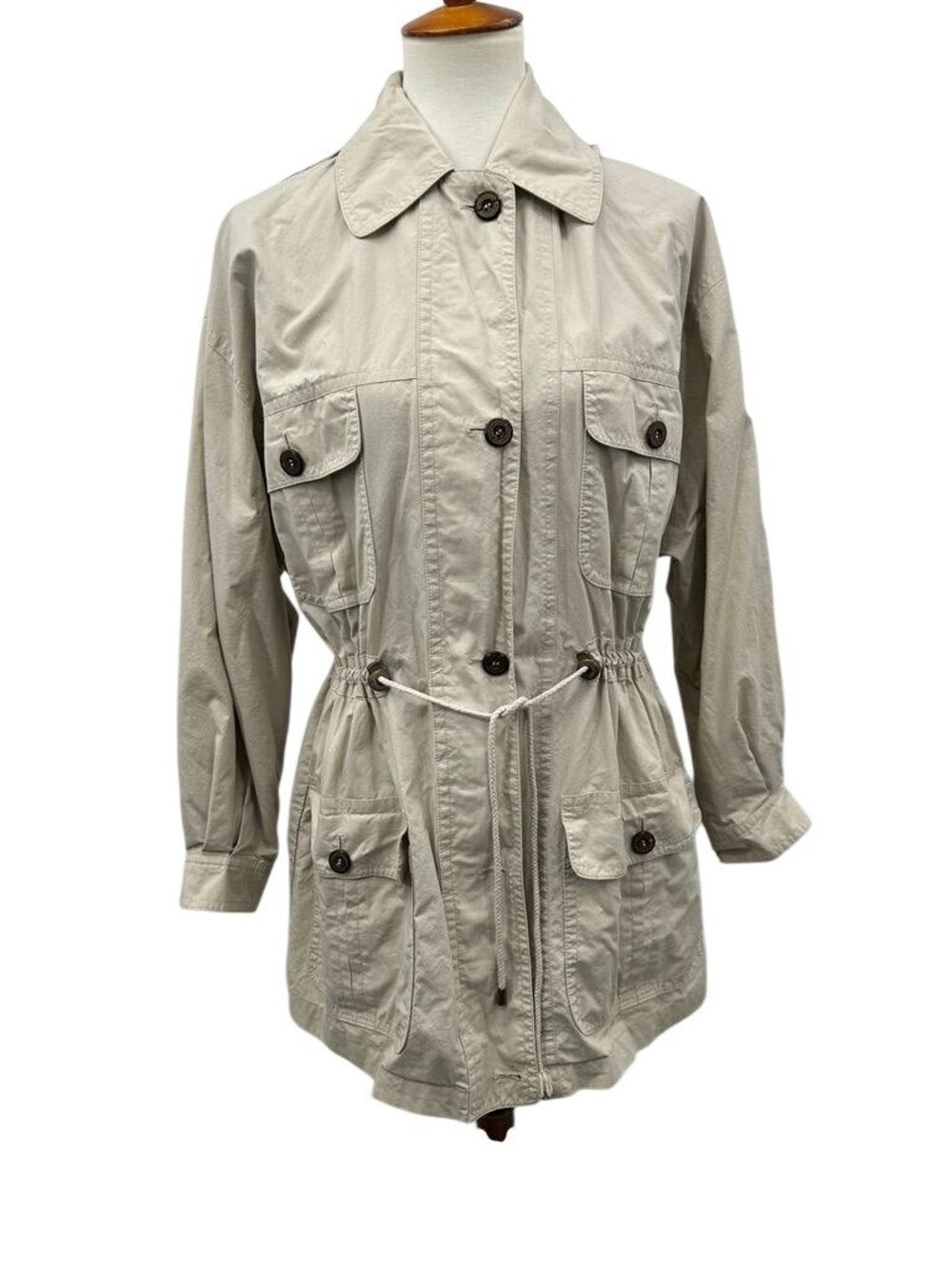 Vintage Burberry Utility Jacket Trench Coat Mid/Short Length Hood Nova Check - Picture 5 of 16
